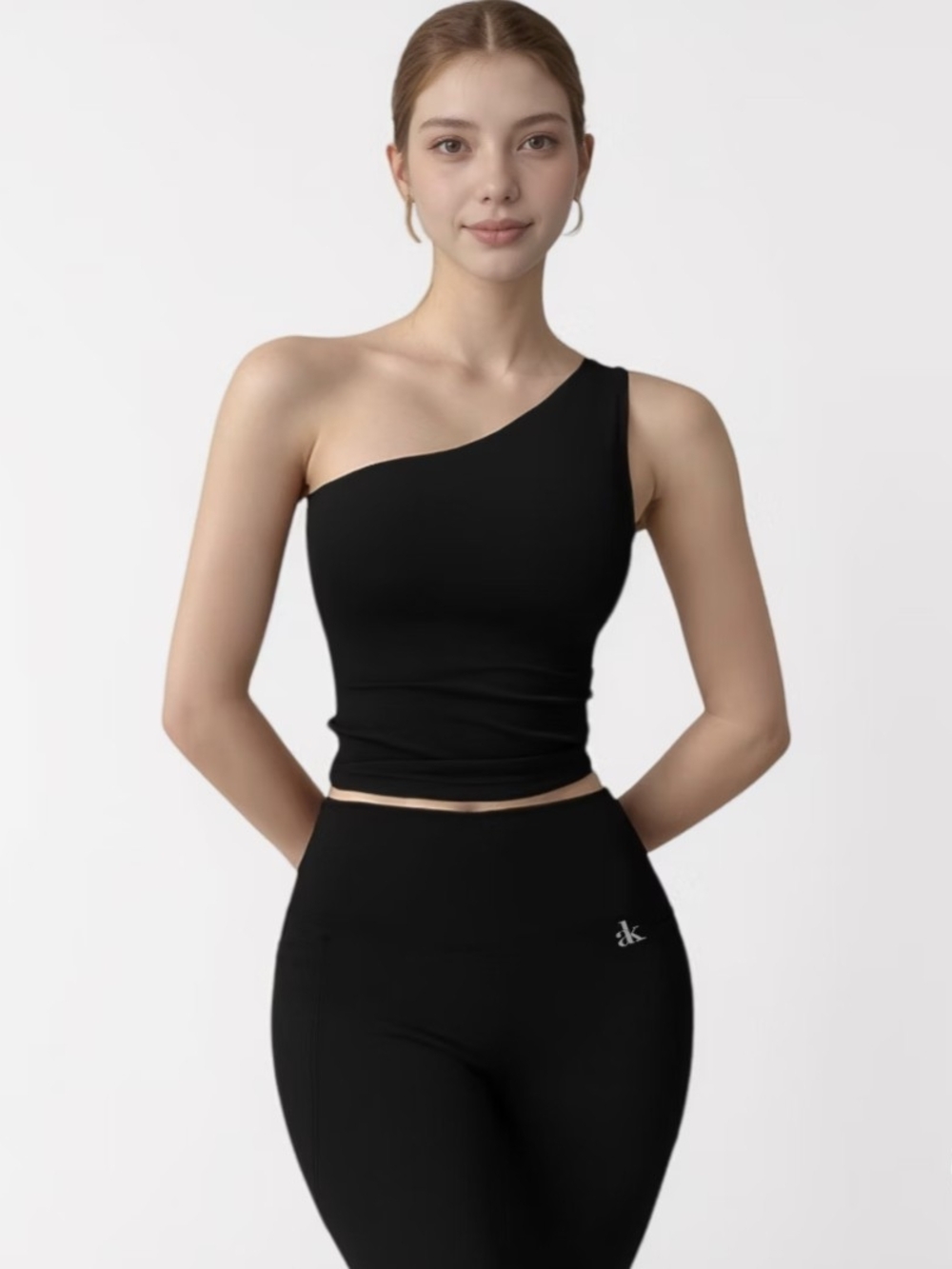Active Women's One Shoulder Cropped Tank Top With Asymmetrical Neckline